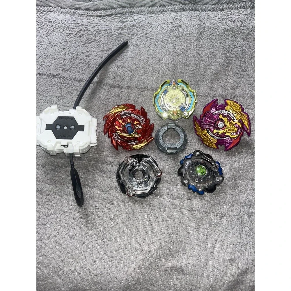 Beyblade Burst Lot Tomy Hasbro 3 Beys Hyperion Queztiko Balkesh w/ Launcher